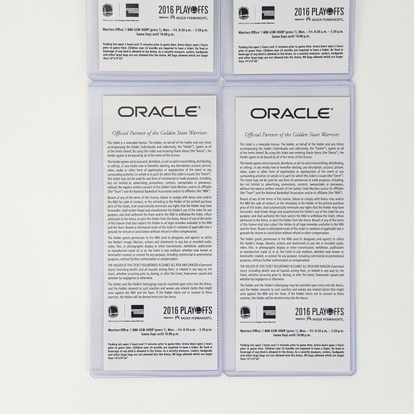 (4) NBA Western Conference 2016 Finals Tickets Warriors Round 3 3rd Home Game - Picture 6 of 6